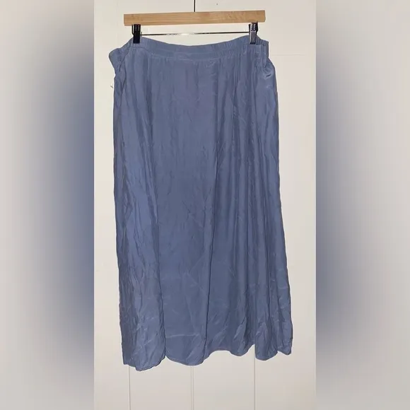 Eileen Fisher Silk Skirt Scandi Chic Quiet Luxury Closet Essential Women M/L