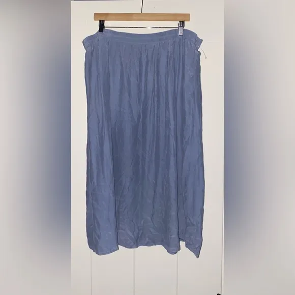 Eileen Fisher Silk Skirt Scandi Chic Quiet Luxury Closet Essential Women M/L