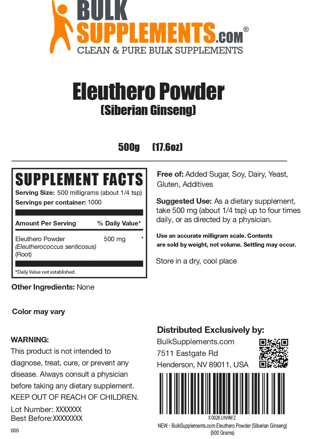 Eleuthero Powder (Siberian Ginseng)