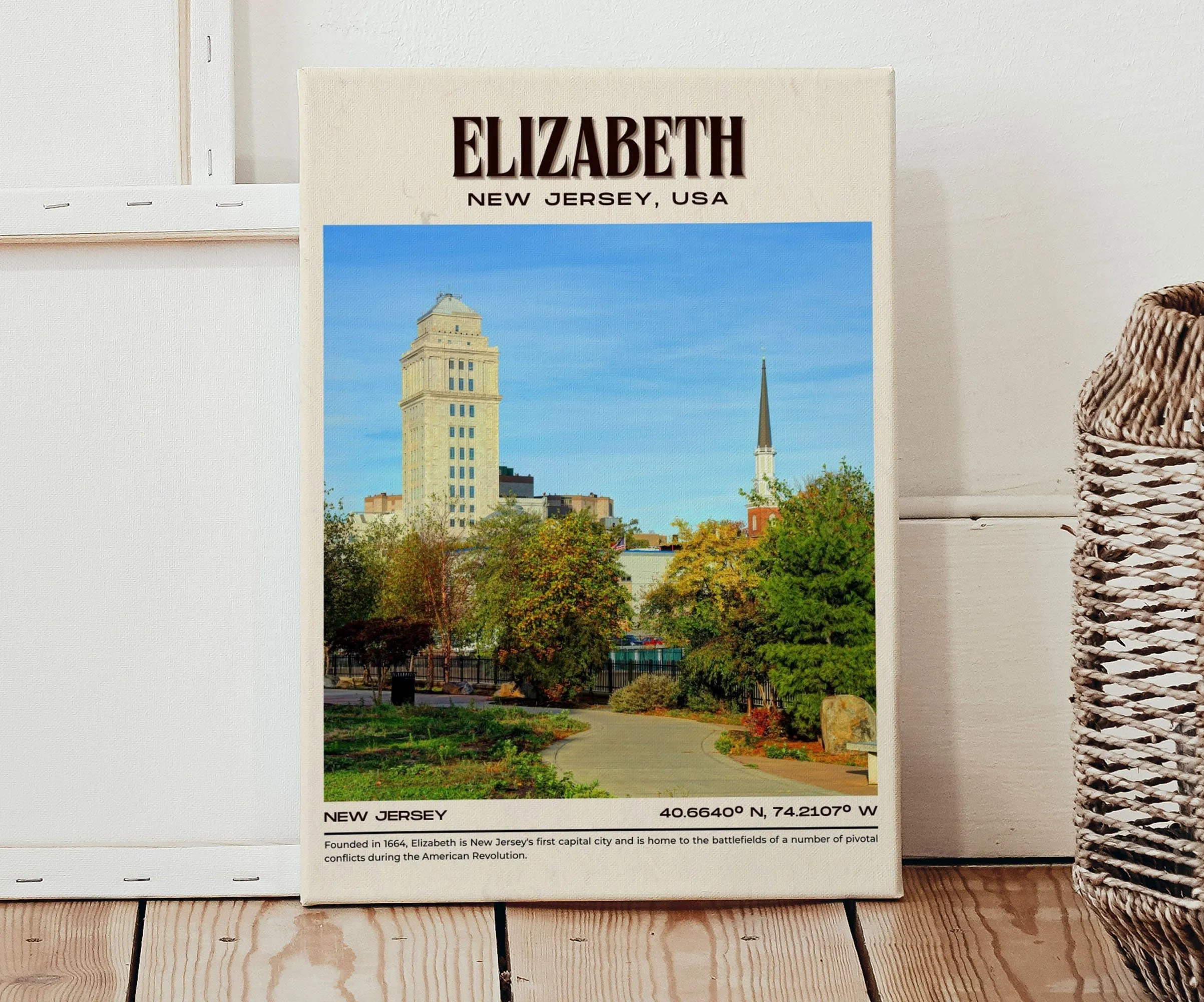 Elizabeth Vintage Wall Art, New Jersey, USA