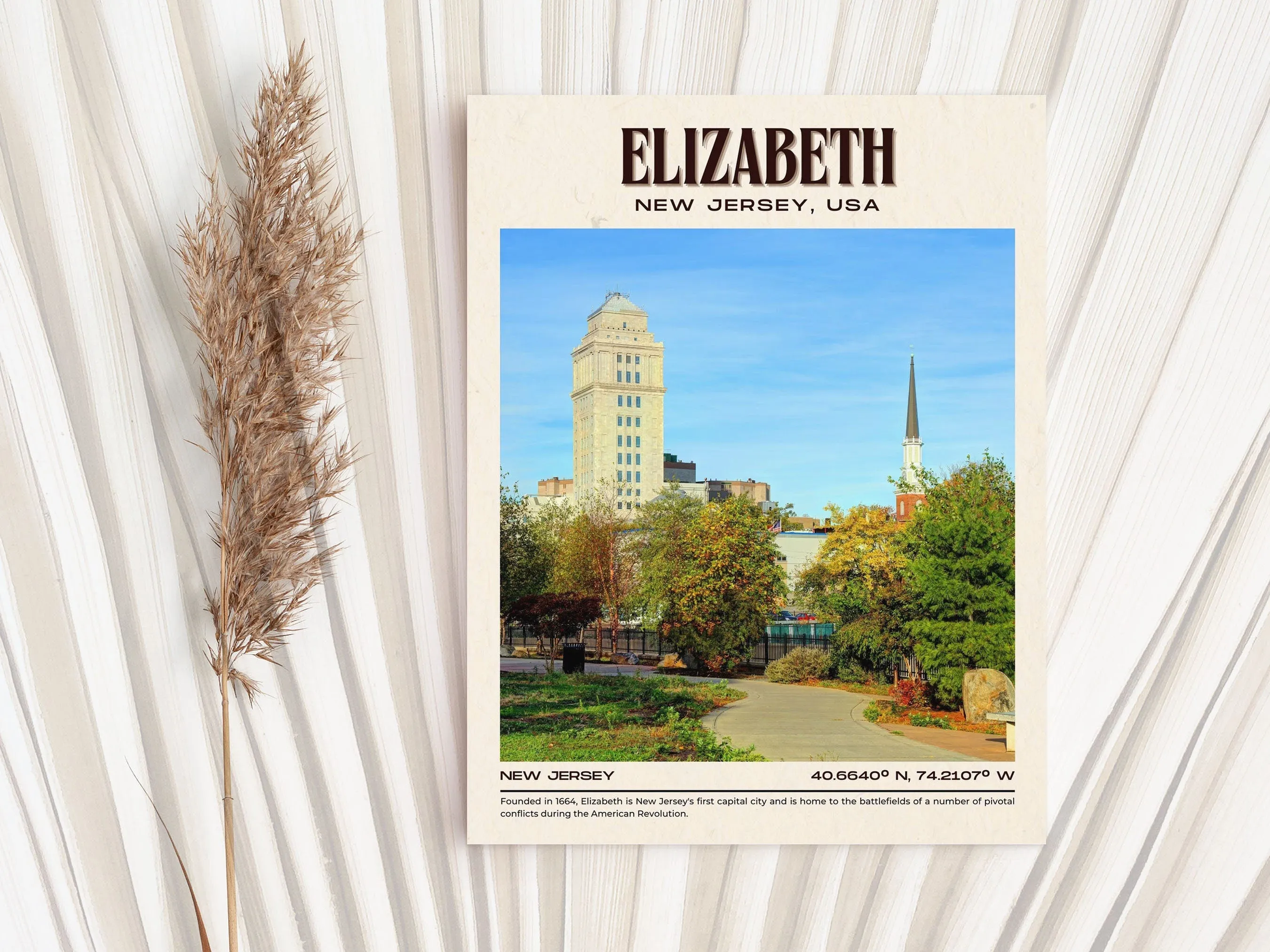 Elizabeth Vintage Wall Art, New Jersey, USA