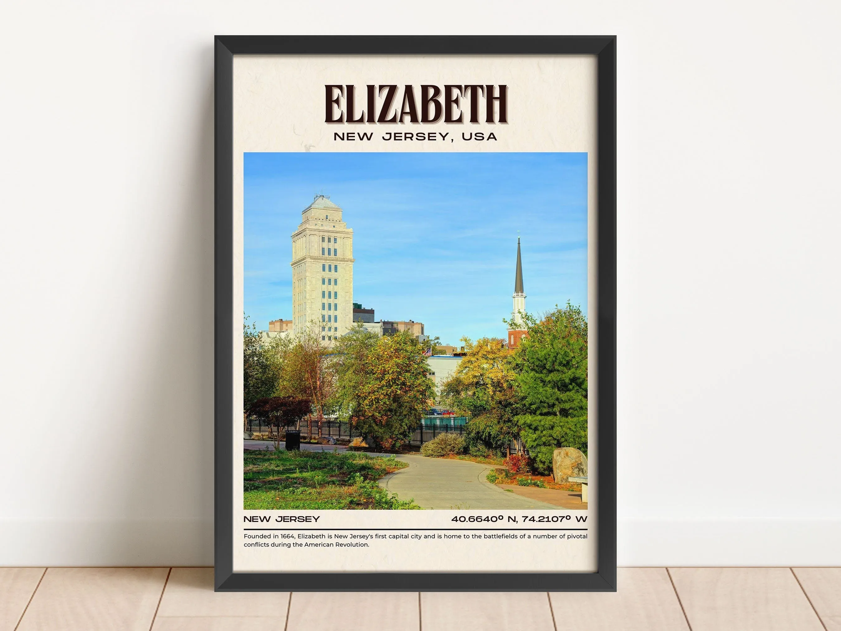 Elizabeth Vintage Wall Art, New Jersey, USA