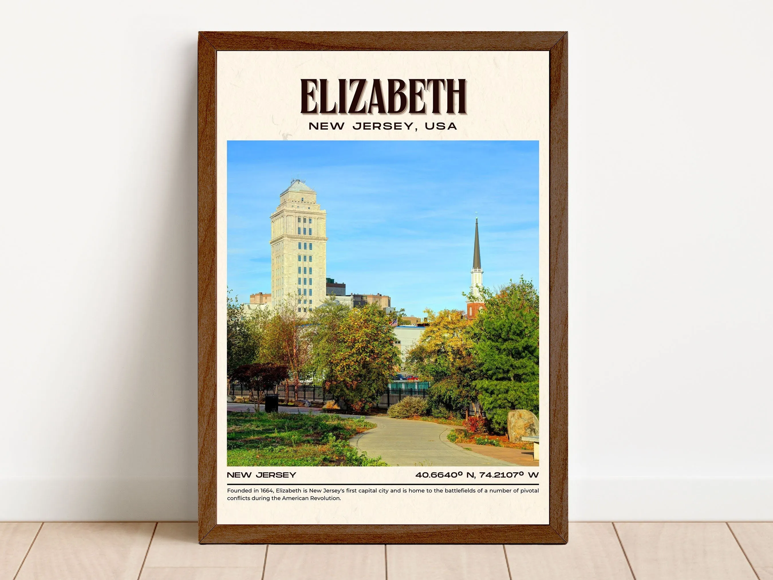 Elizabeth Vintage Wall Art, New Jersey, USA