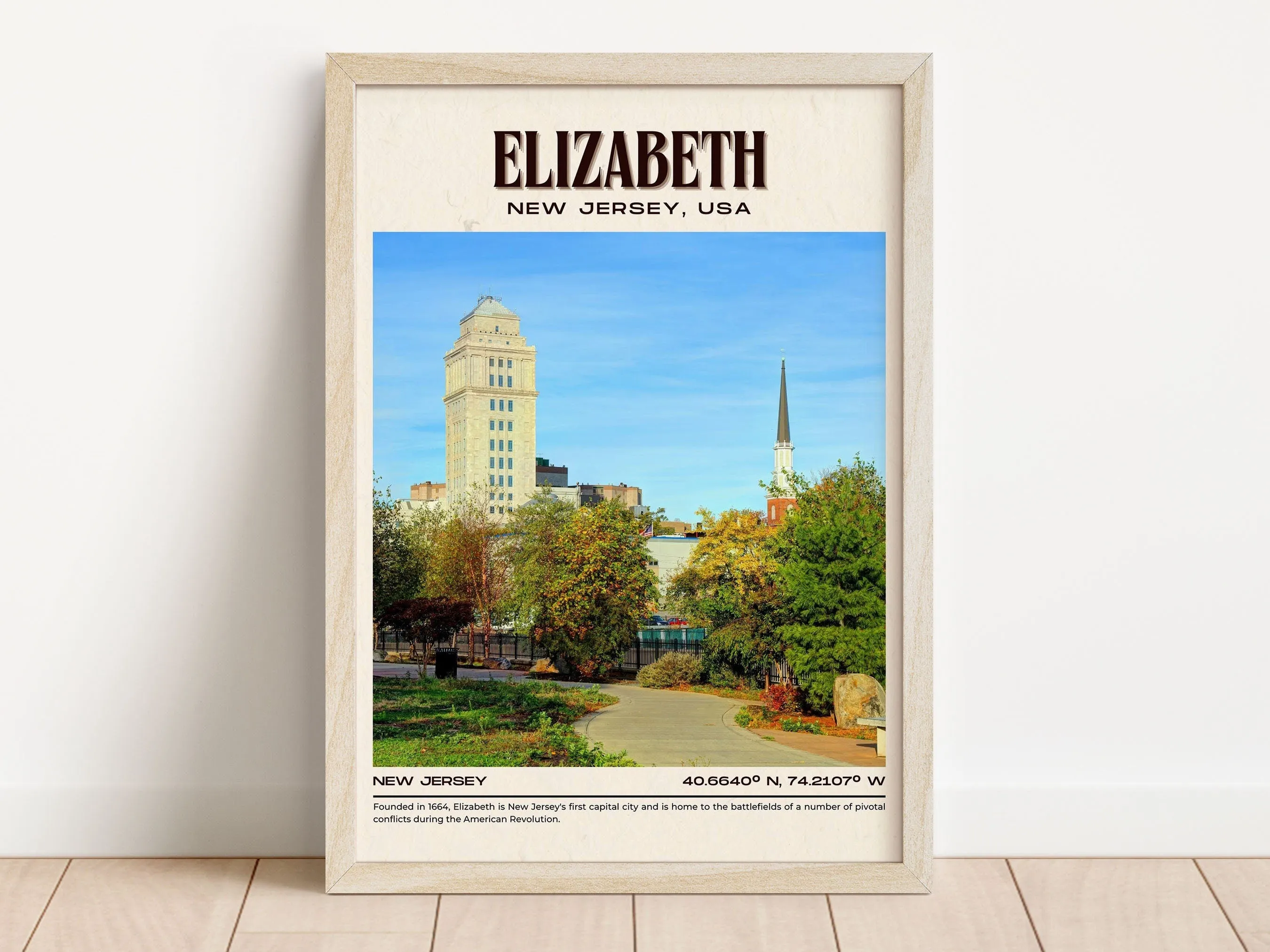 Elizabeth Vintage Wall Art, New Jersey, USA