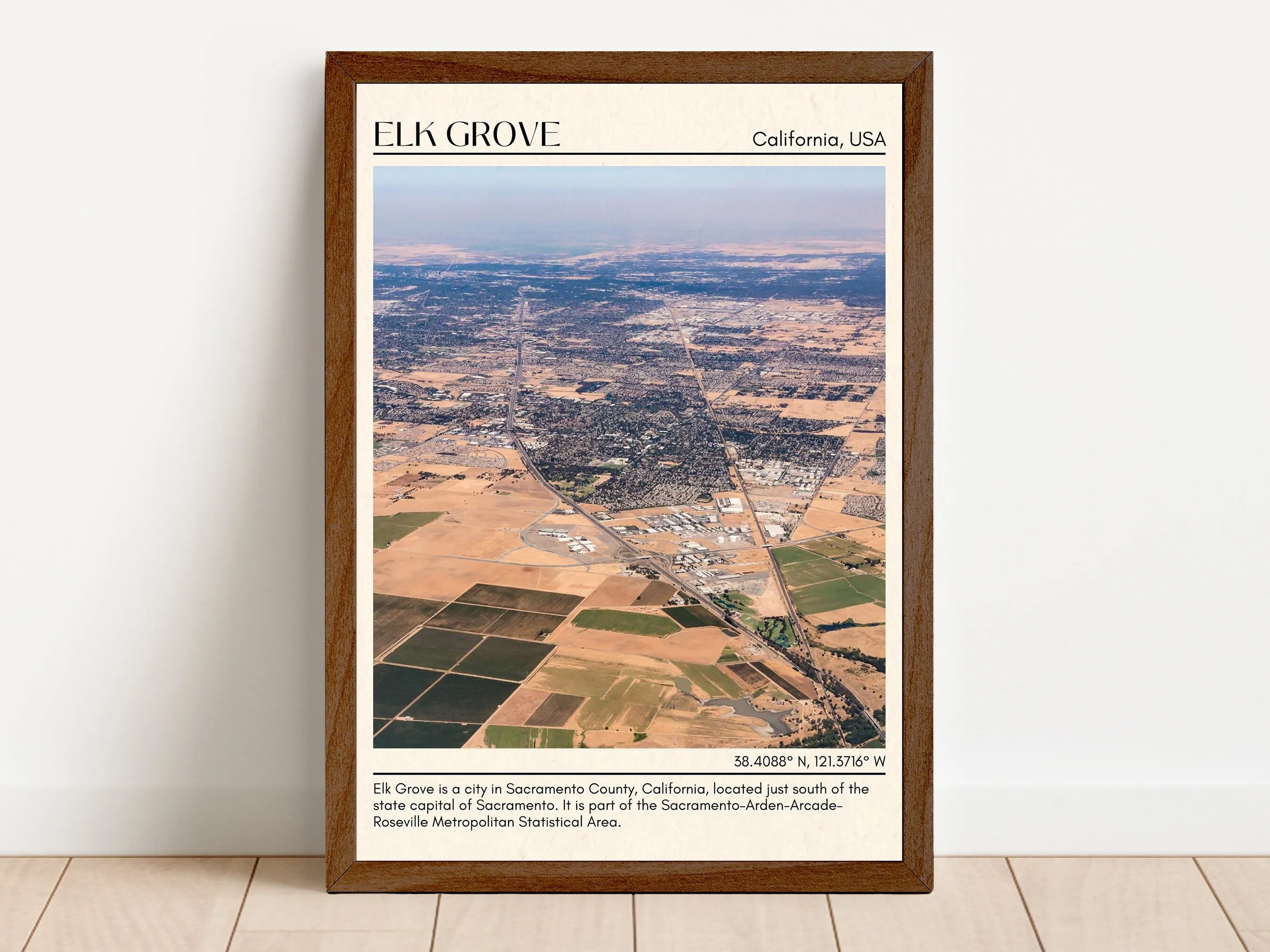Elk Grove Minimal Wall Art, California, USA