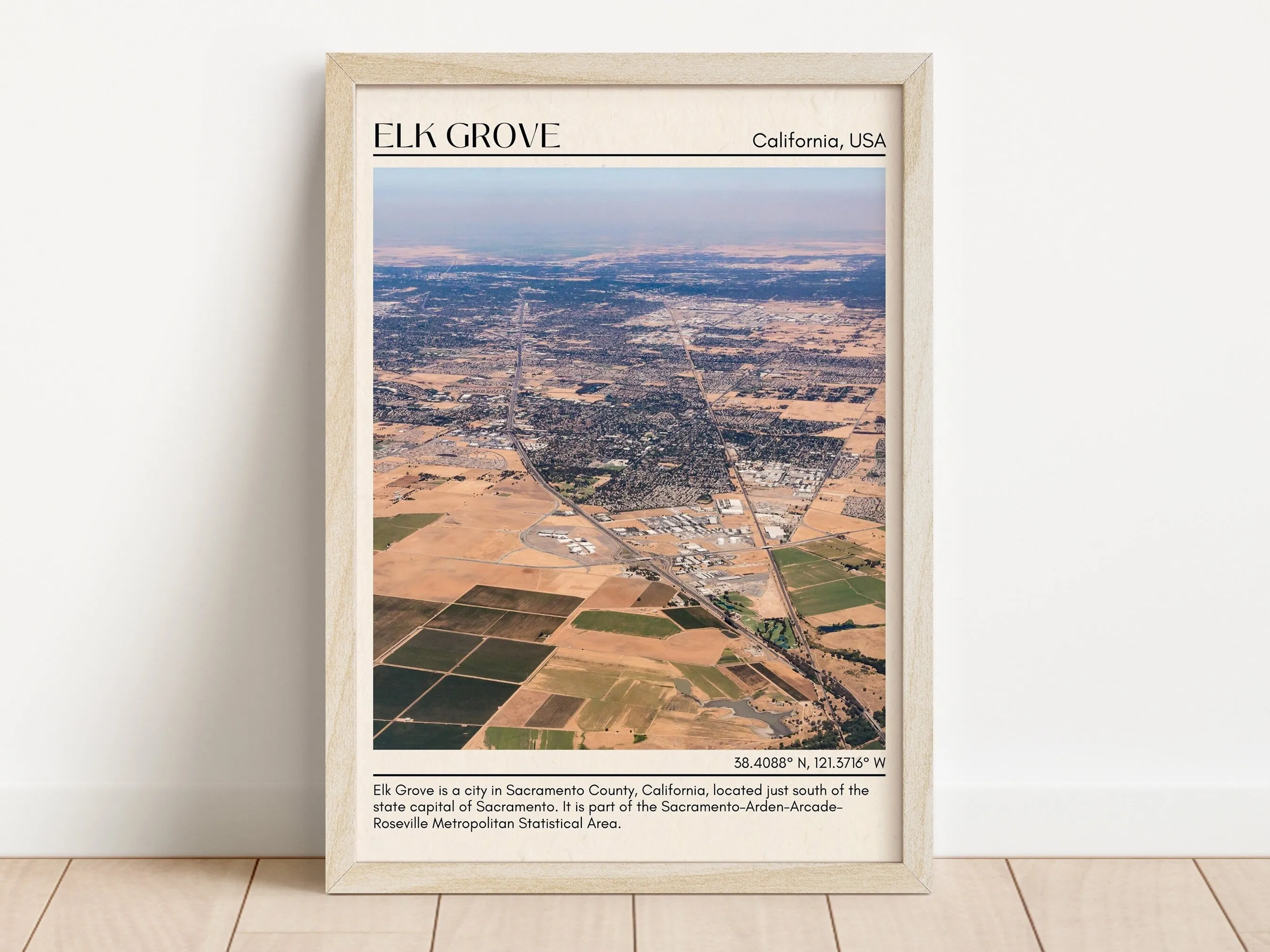 Elk Grove Minimal Wall Art, California, USA