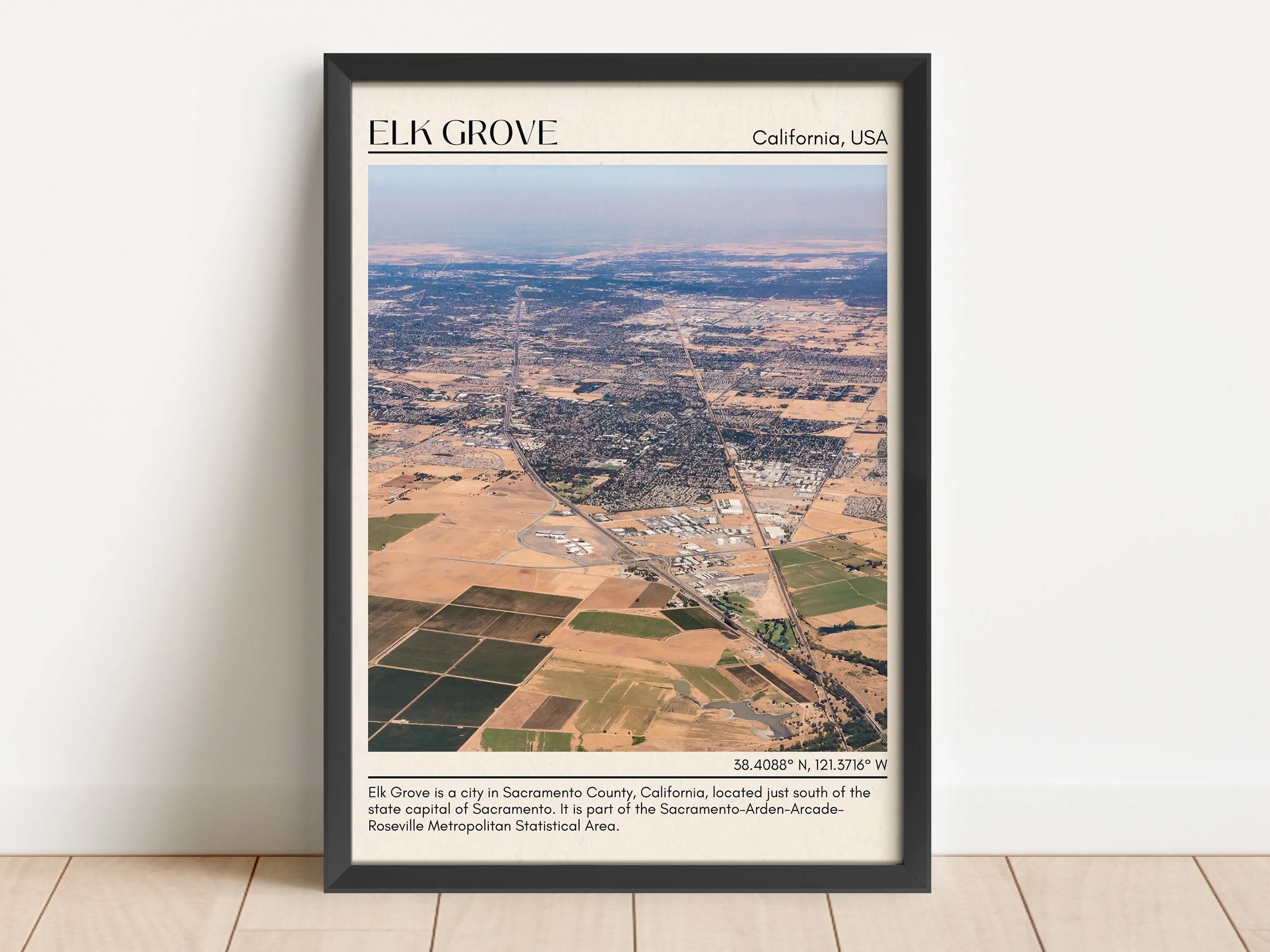 Elk Grove Minimal Wall Art, California, USA