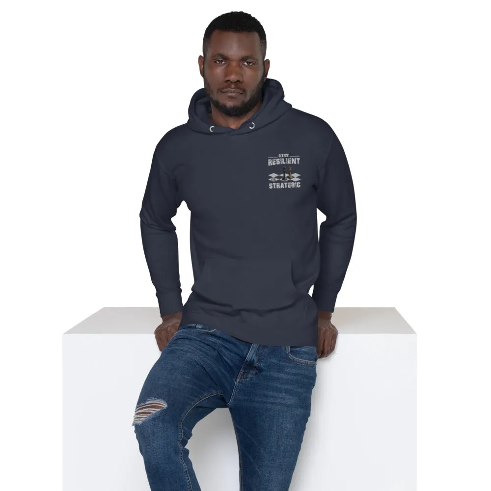 Embroidery Resilient White Pieces Unisex Hoodie
