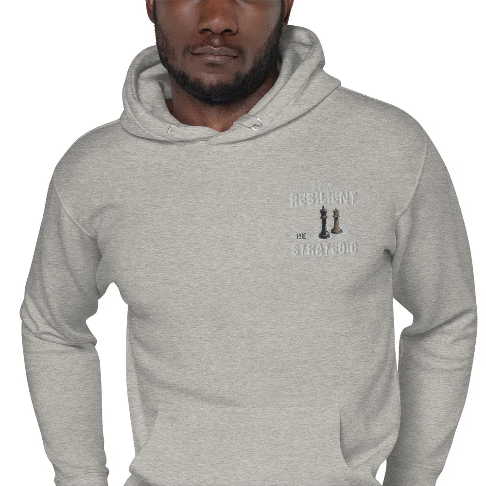 Embroidery Resilient White Pieces Unisex Hoodie