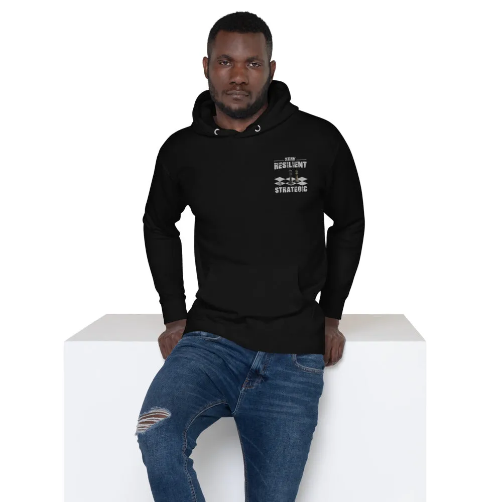 Embroidery Resilient White Pieces Unisex Hoodie