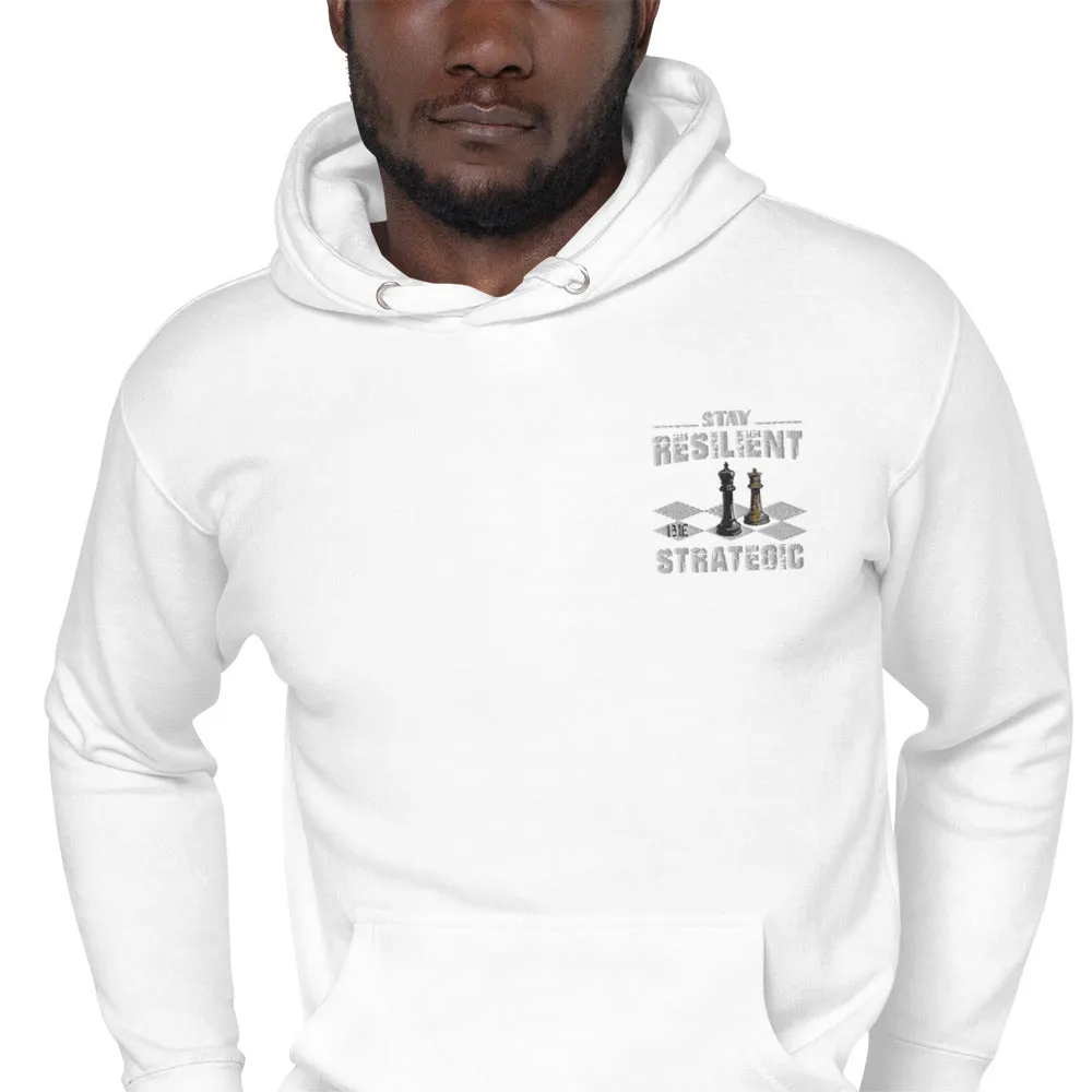 Embroidery Resilient White Pieces Unisex Hoodie