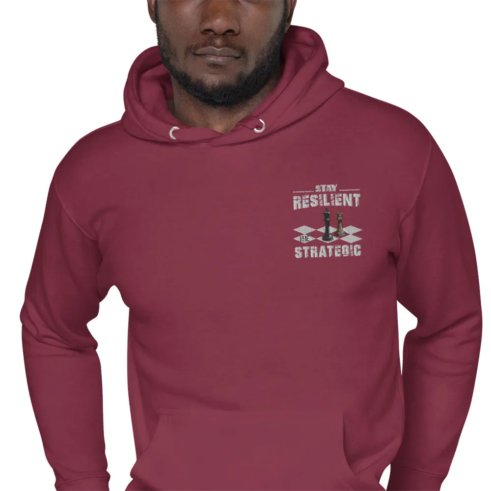 Embroidery Resilient White Pieces Unisex Hoodie
