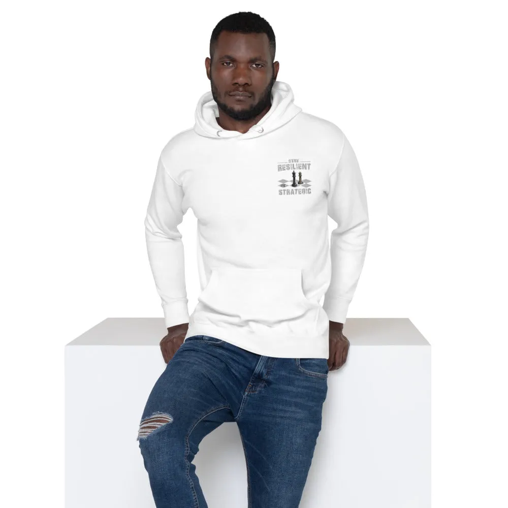 Embroidery Resilient White Pieces Unisex Hoodie