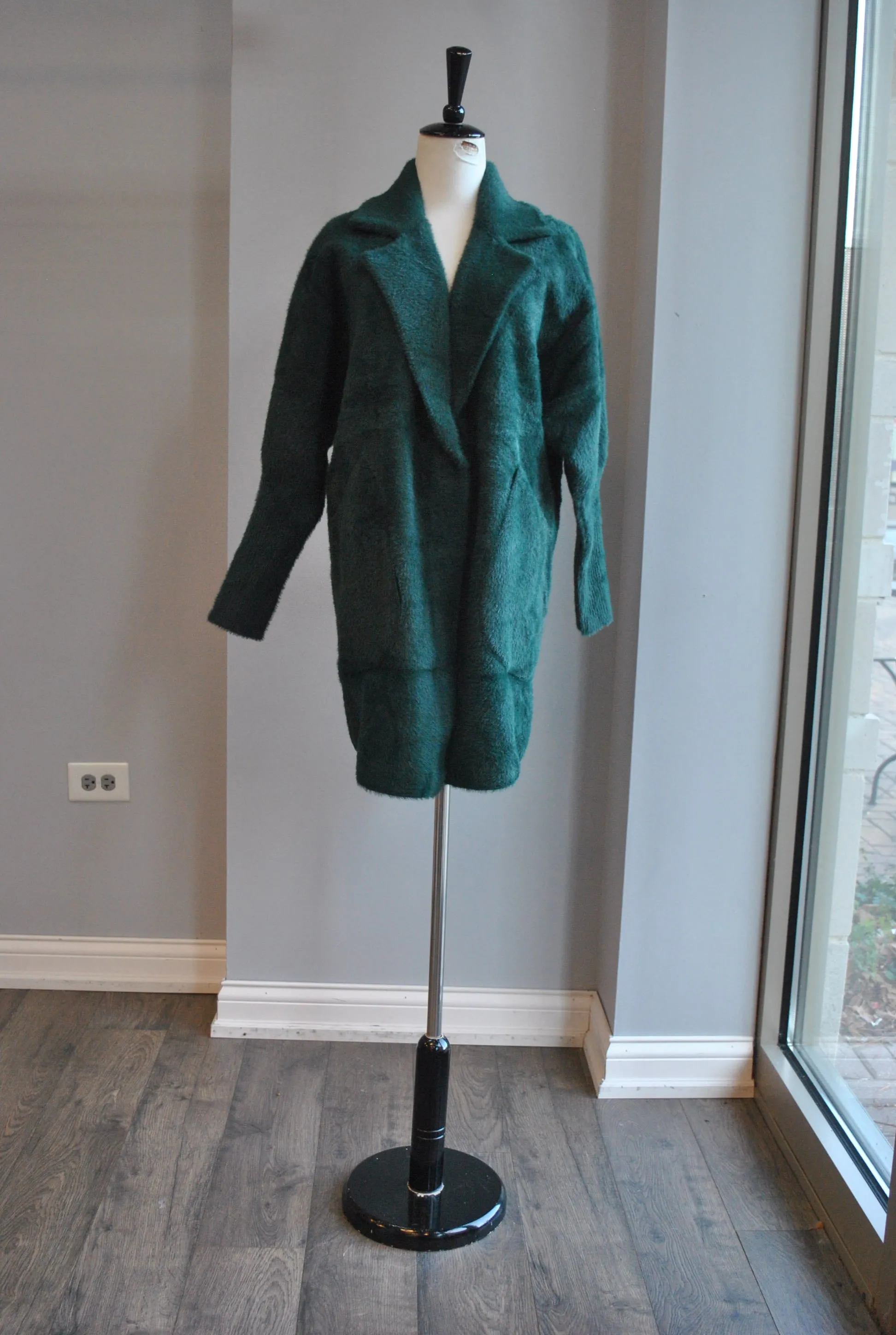 EMERALD GREEN SIMPLE ALPAKA COAT