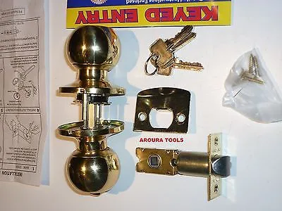 ENTRANCE DOOR LOCK WITH 3  KEYS -GOLD COLOUR- NEW IN BOX