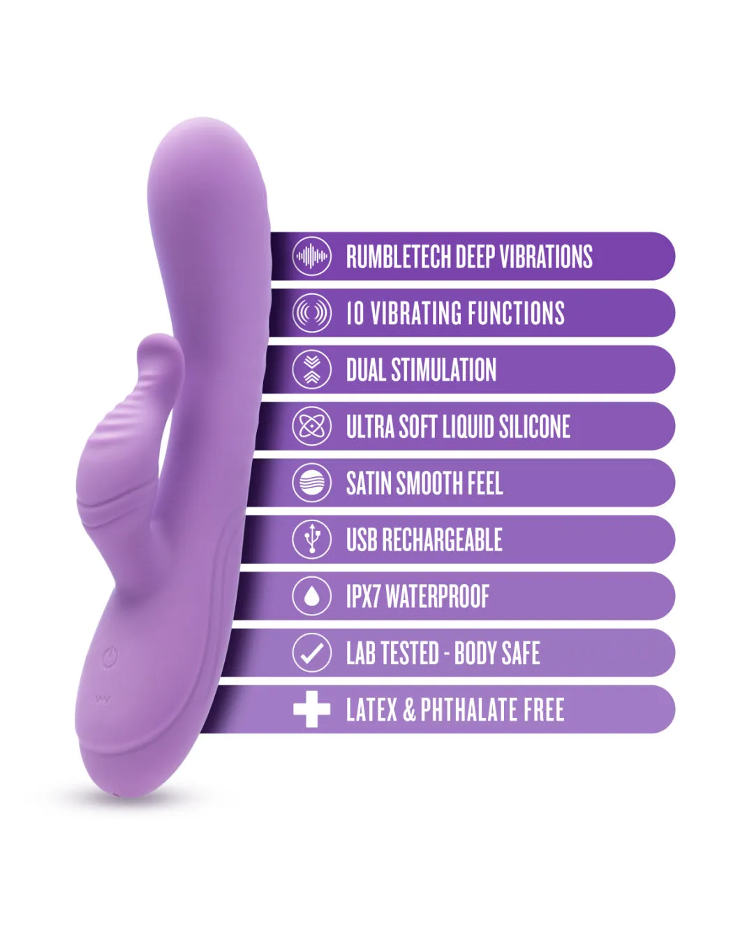 Evelyn Beginner G-Spot Rabbit Vibrator - Purple