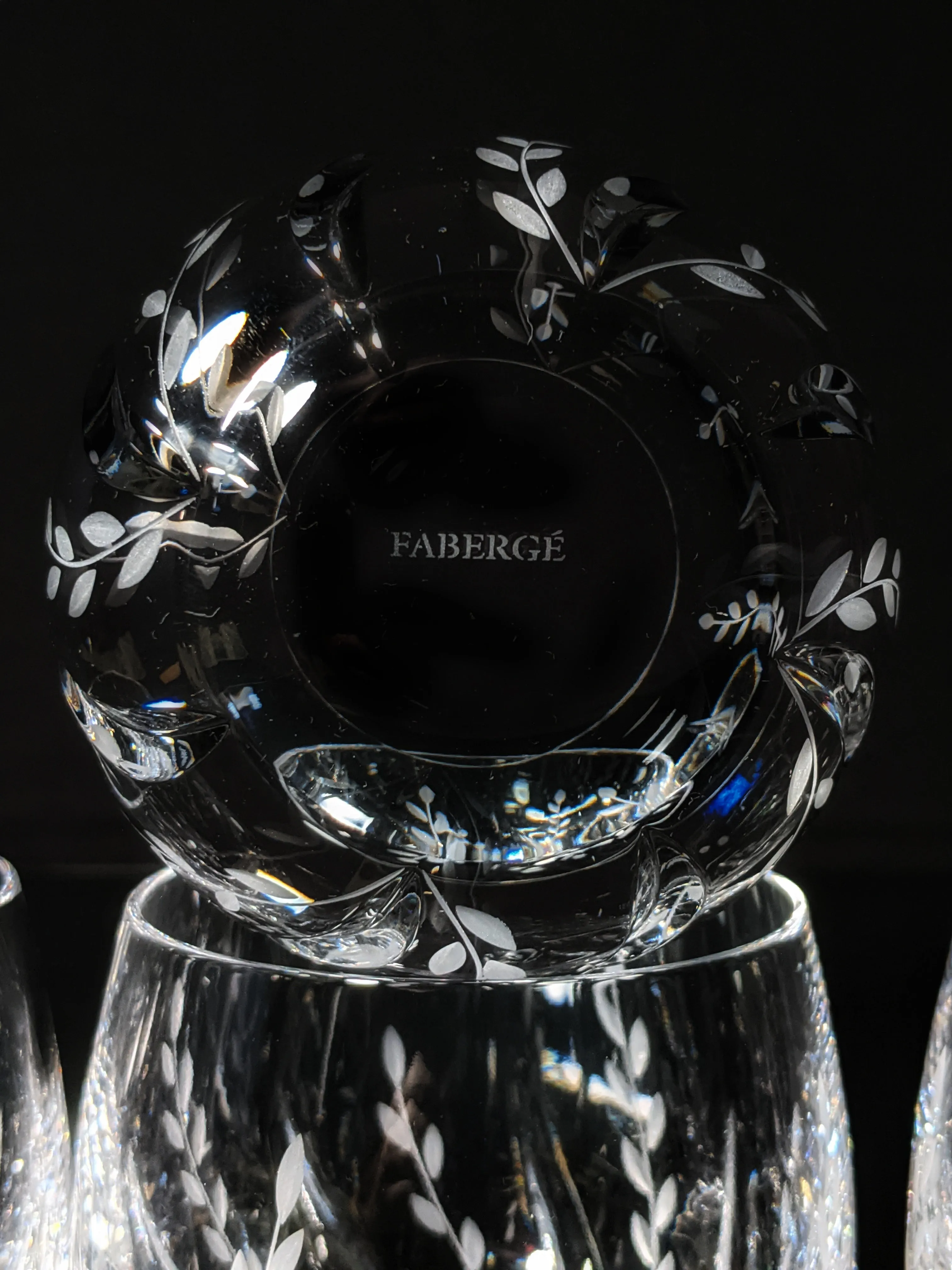 Faberge Clear Crystal Old Fashioned Glasses