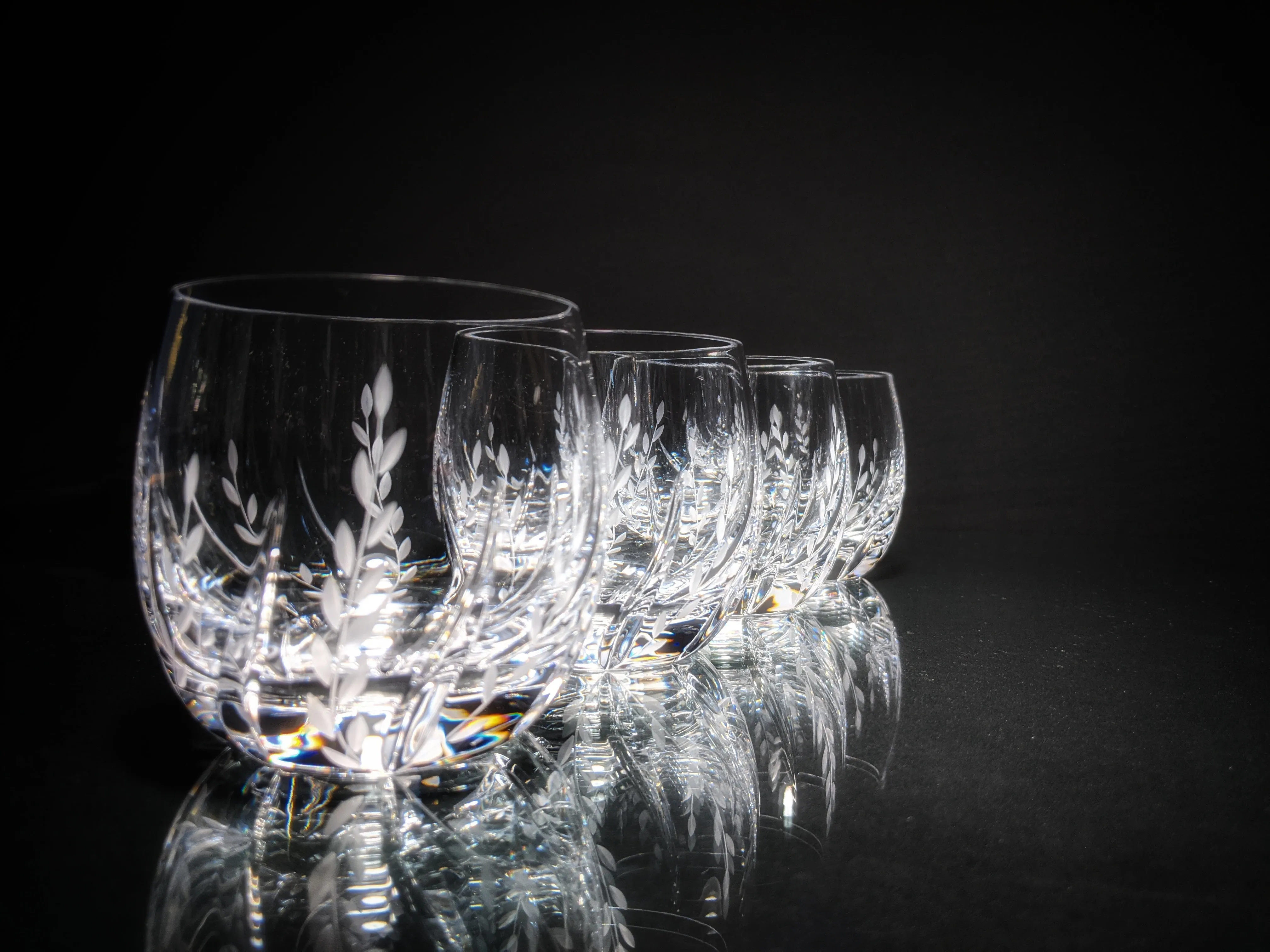 Faberge Clear Crystal Old Fashioned Glasses