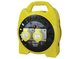 Faithfull Power Plus Enclosed Cable Reel 15M 16 Amp 1.5Mm Cable 110V