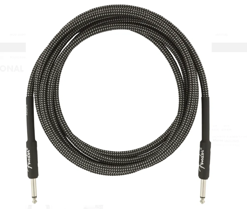 Fender Professional Series 10ft / 3m Straight - Straight Grey Tweed Jack Cable