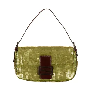 Fendi Green Sequin Baguette