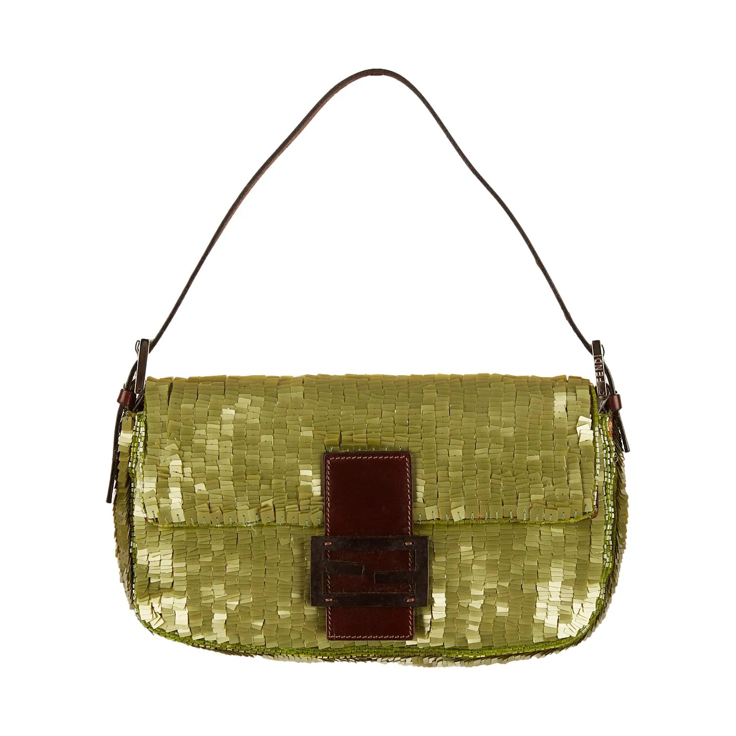 Fendi Green Sequin Baguette