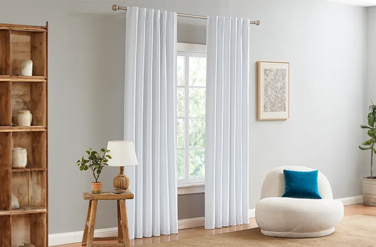 FILIGREE Amelie Room Darkening Single Curtain in Stonewash