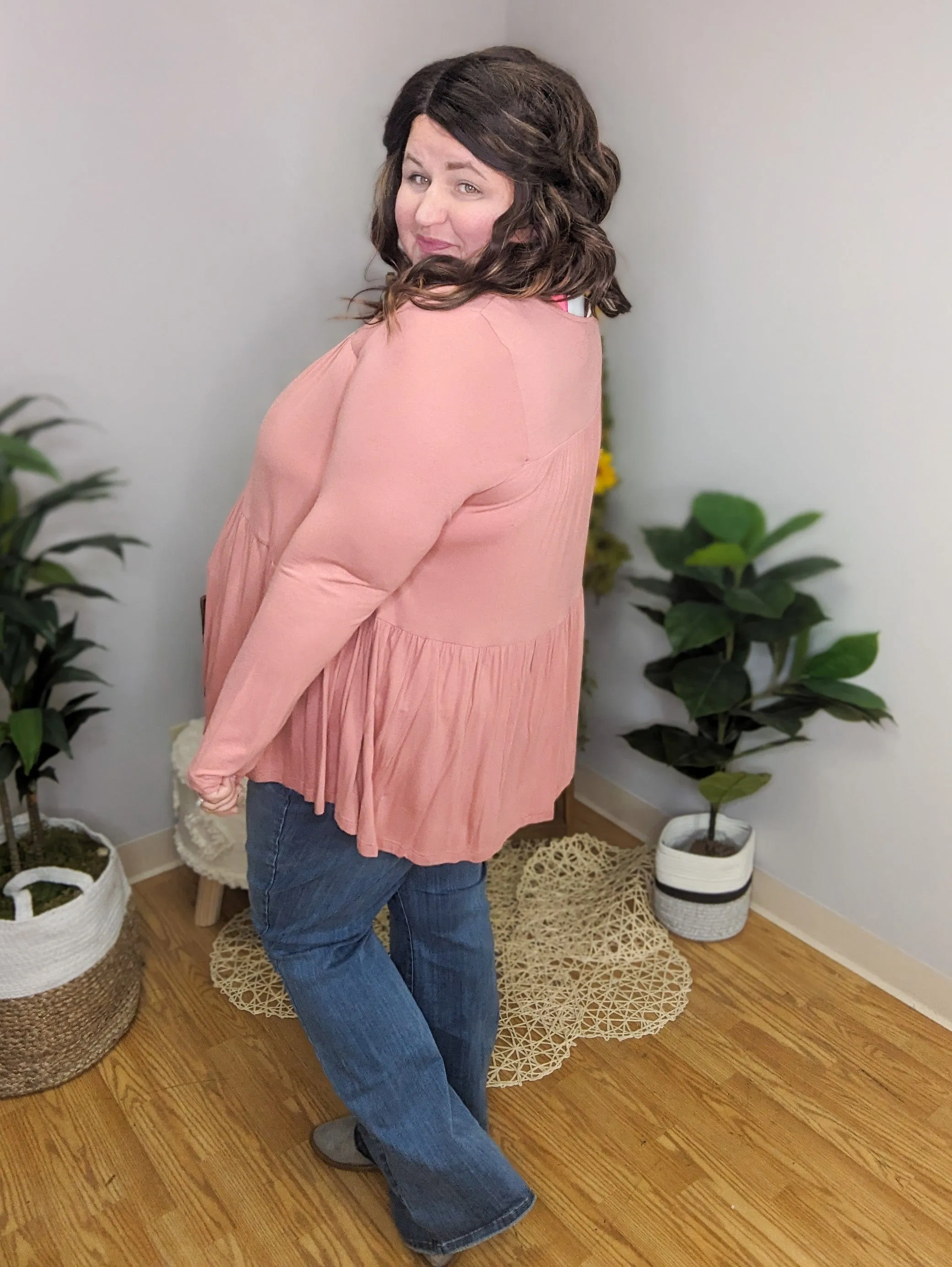 Fiona Flowy Tiered Long Sleeve Top (4 colors)