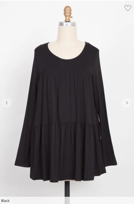 Fiona Flowy Tiered Long Sleeve Top (4 colors)