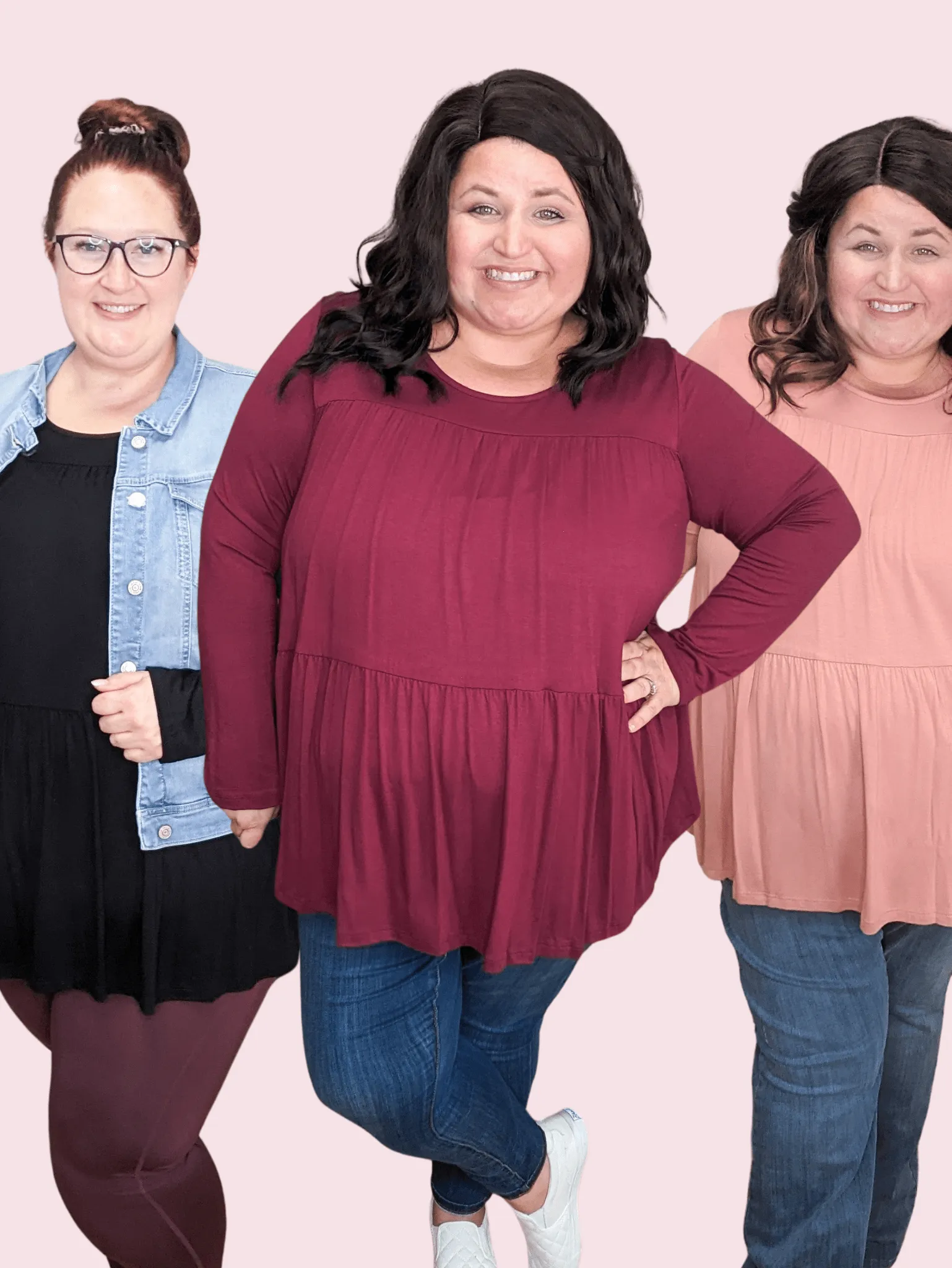 Fiona Flowy Tiered Long Sleeve Top (4 colors)