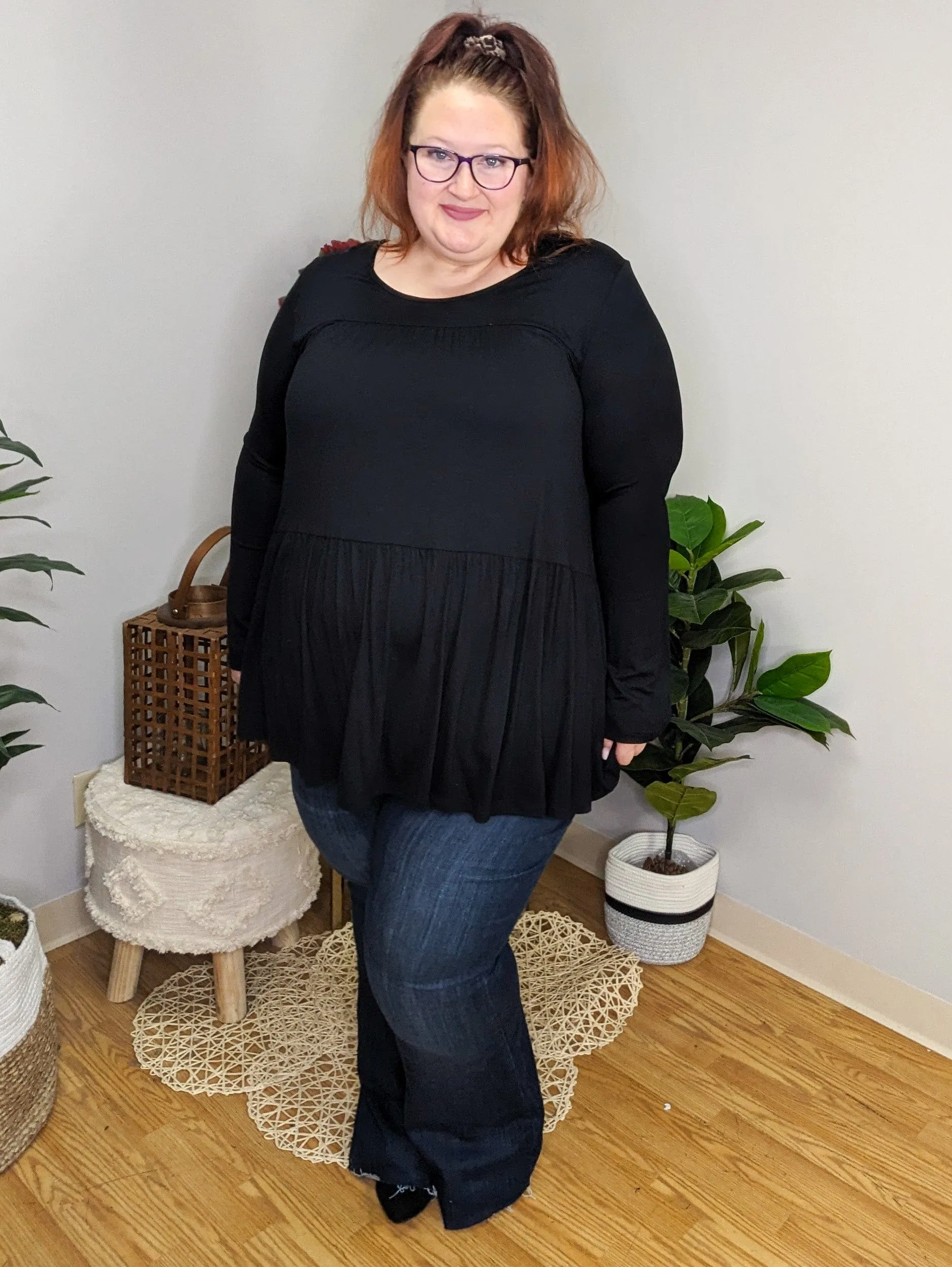 Fiona Flowy Tiered Long Sleeve Top (4 colors)