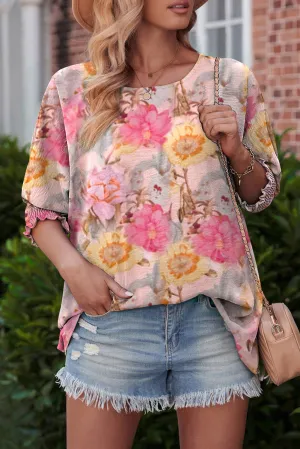 Floral 3/4 sleeve top