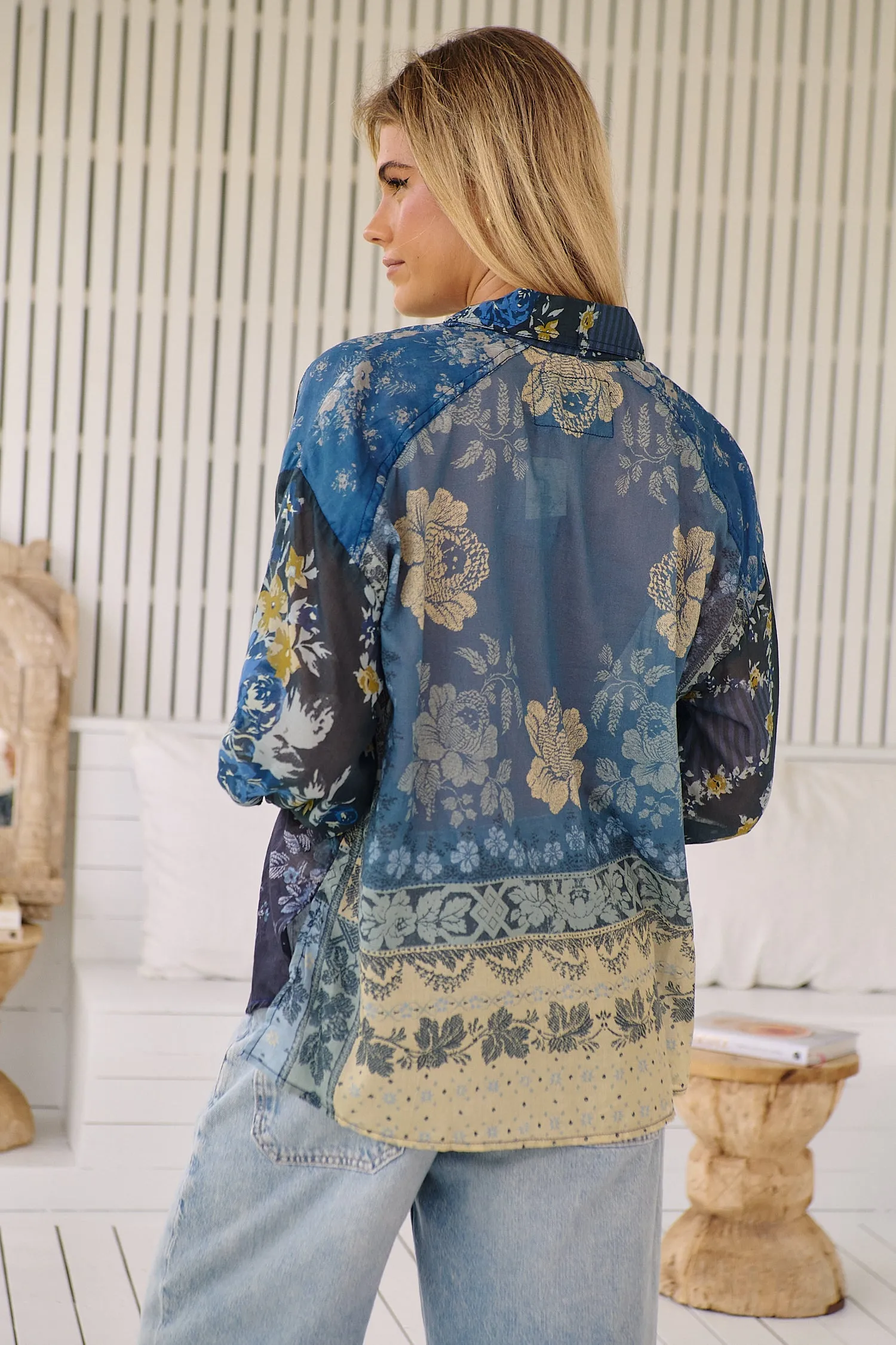 Flower Patch Top- Indigo Combo~ Free People