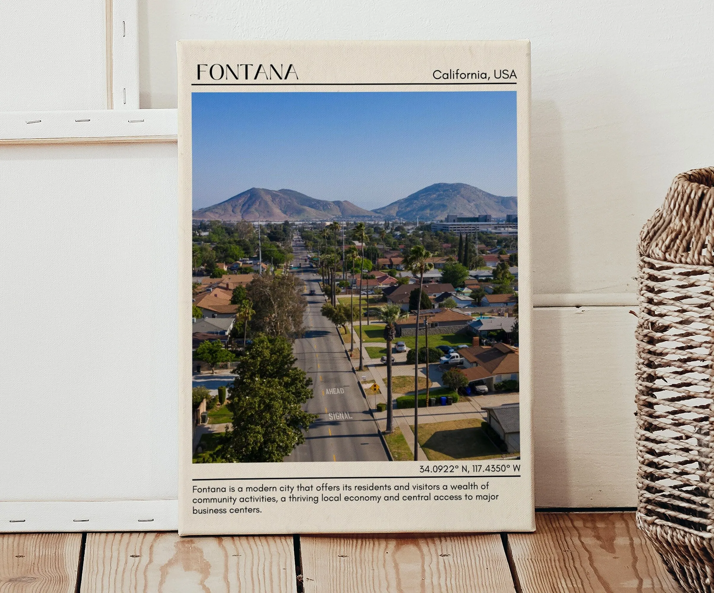 Fontana Minimal Wall Art, California, USA