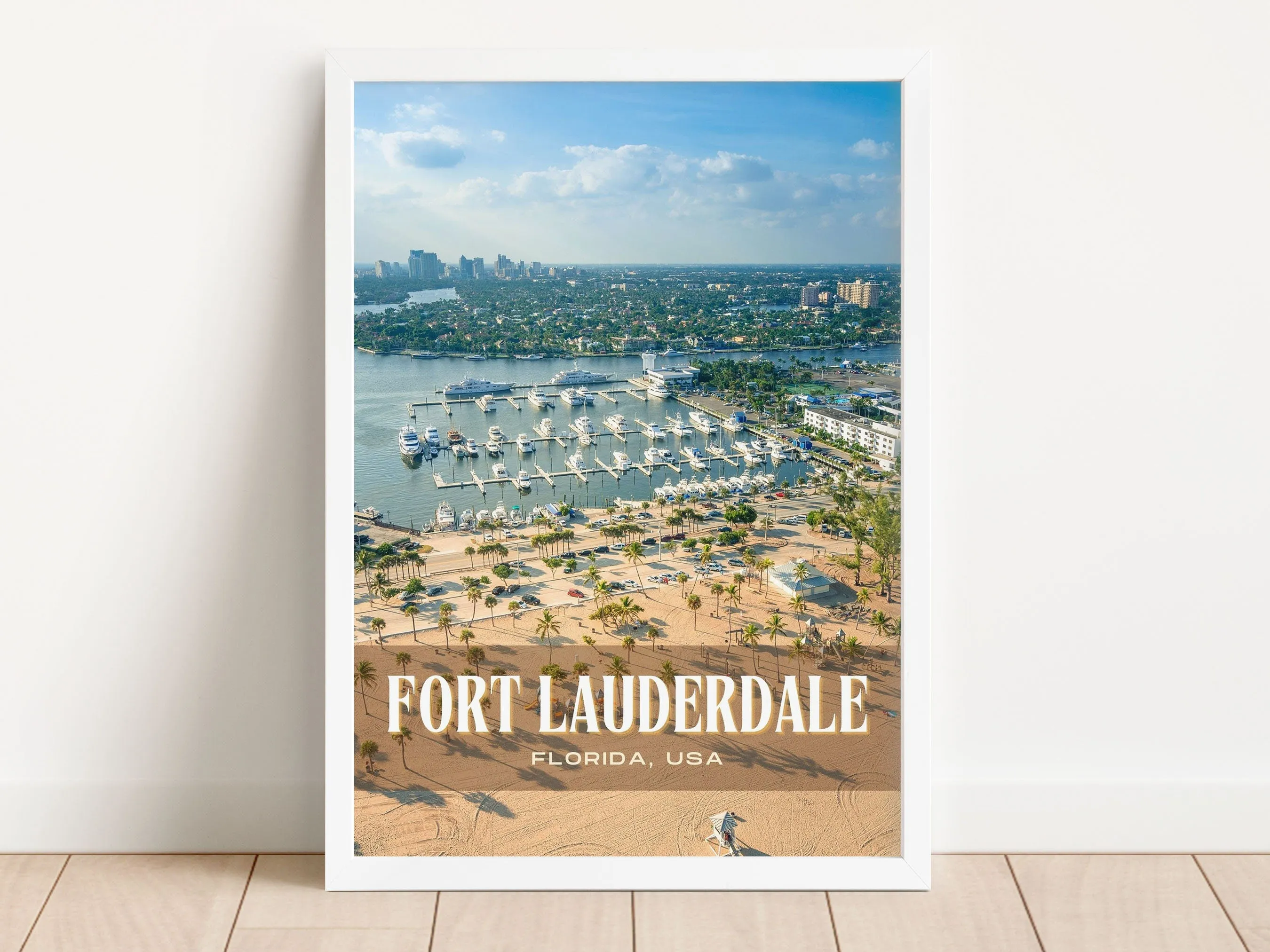 Fort Lauderdale Retro Wall Art, Florida, USA