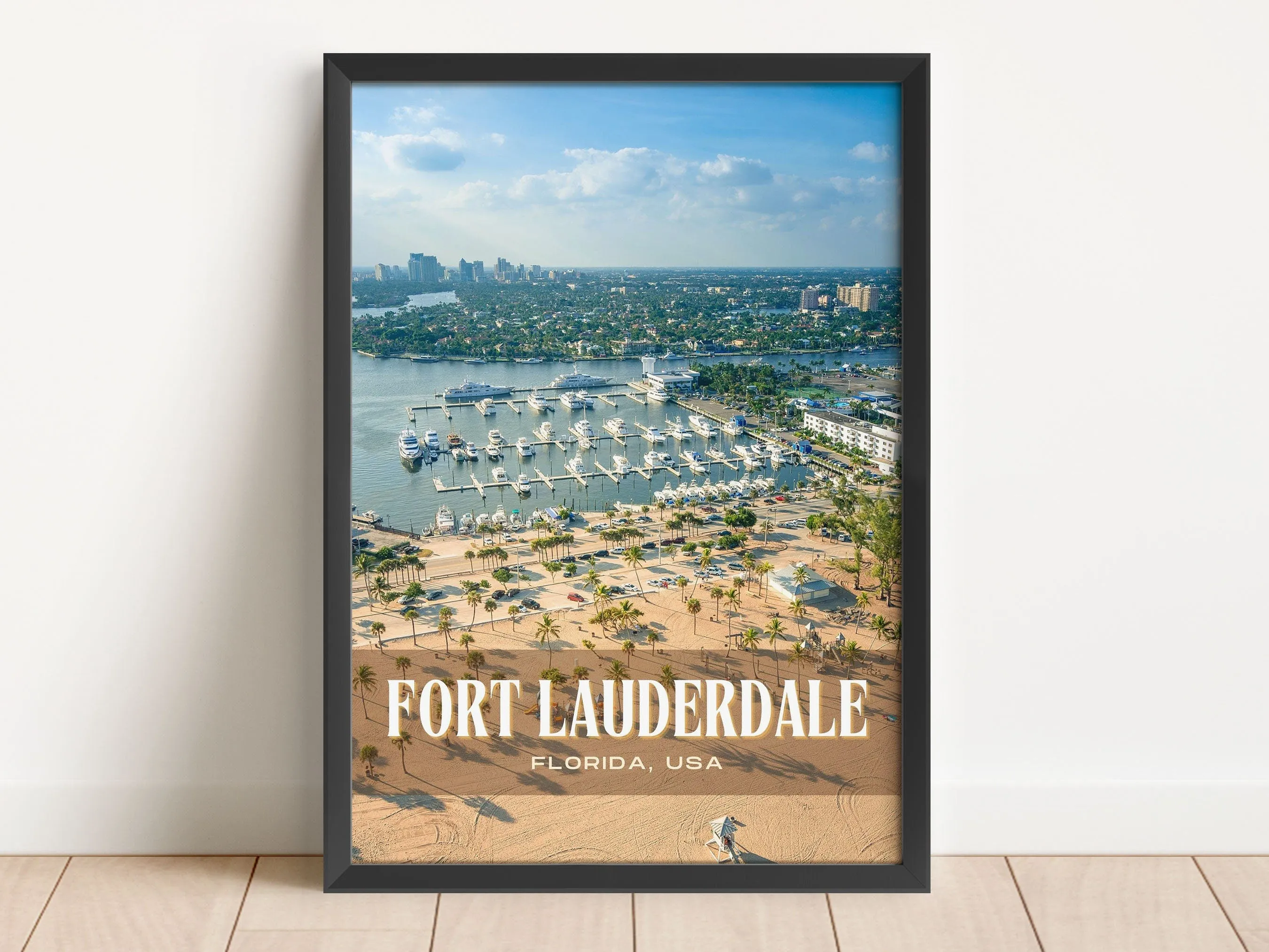 Fort Lauderdale Retro Wall Art, Florida, USA