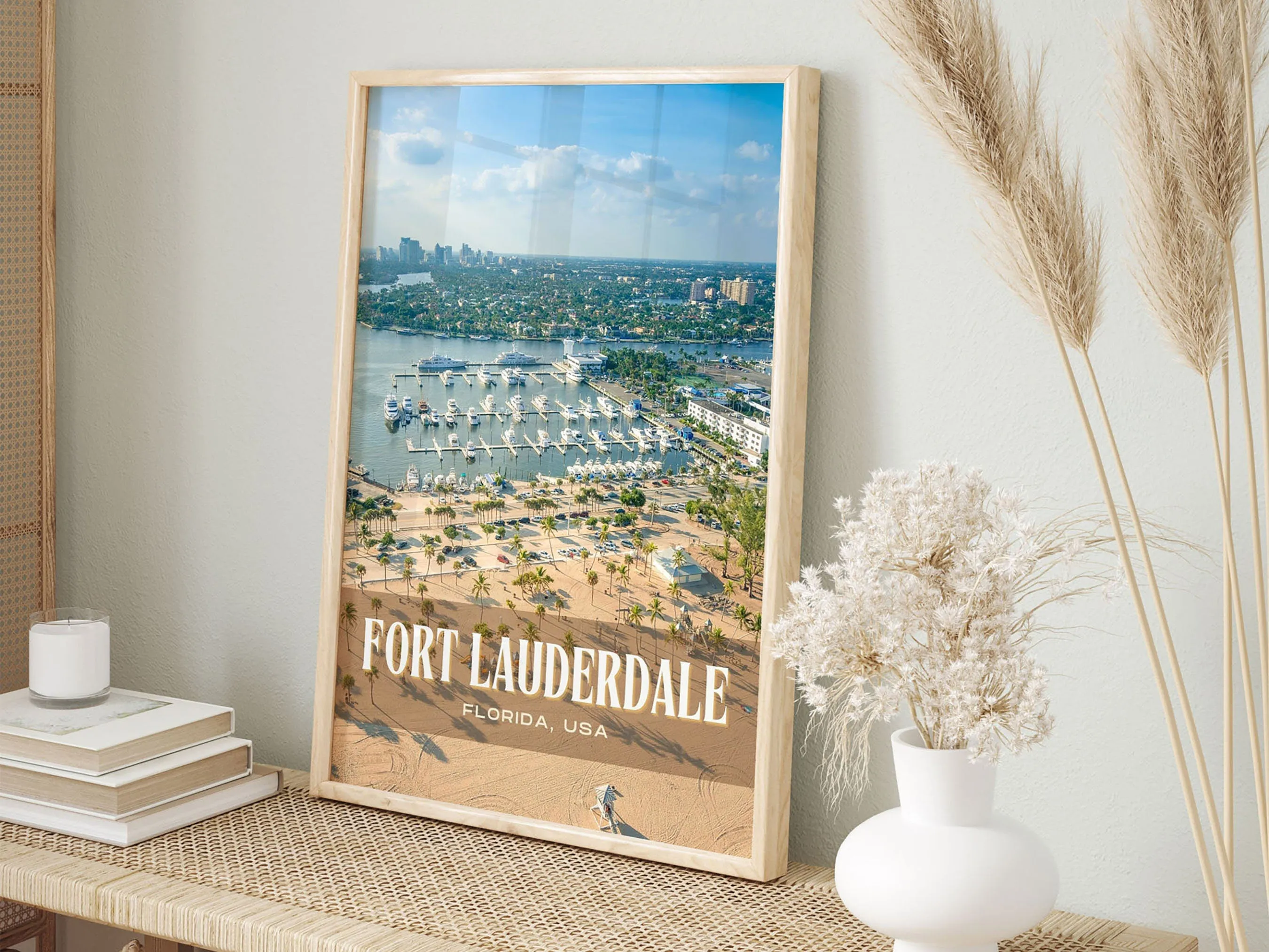 Fort Lauderdale Retro Wall Art, Florida, USA