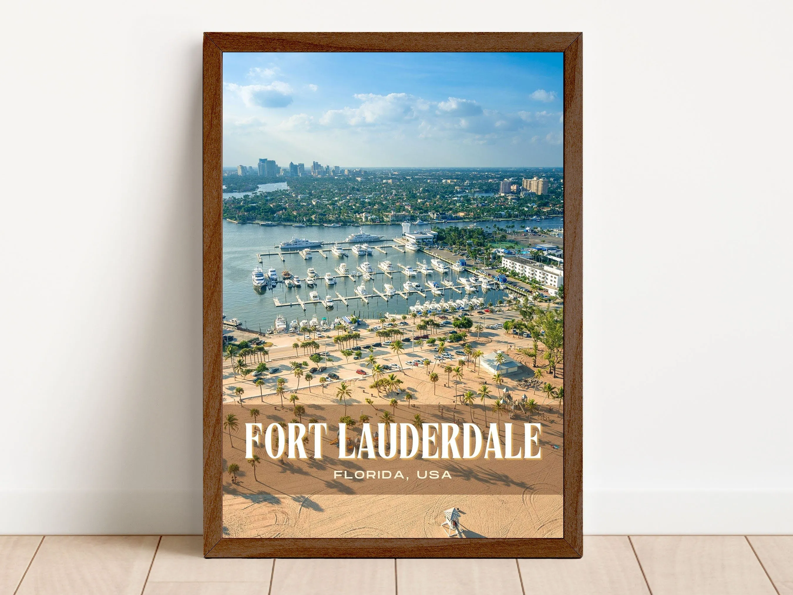 Fort Lauderdale Retro Wall Art, Florida, USA
