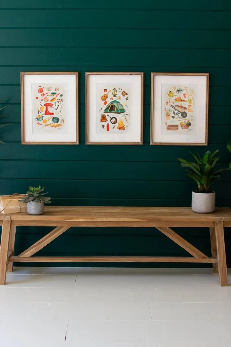 Framed Camping Print Under Glass