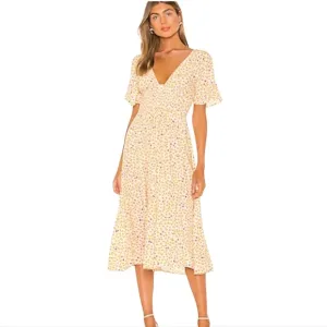 Free People In Full Bloom Midi Floral Dress Women Medium Boho Flowy Cottage core