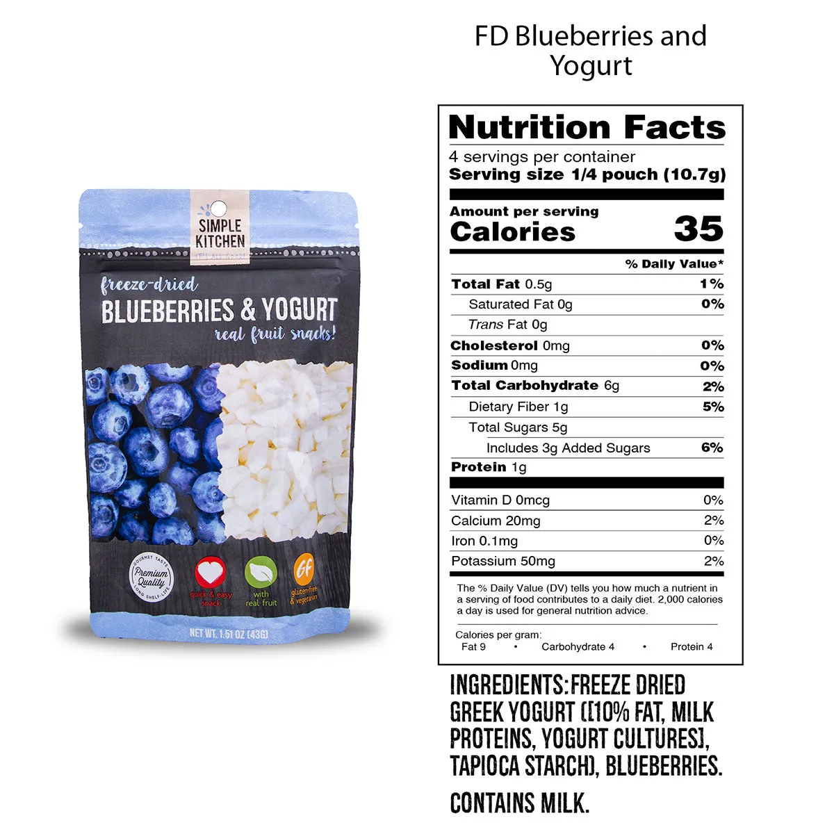 Freeze-Dried Blueberries & Yogurt - 6 Pack
