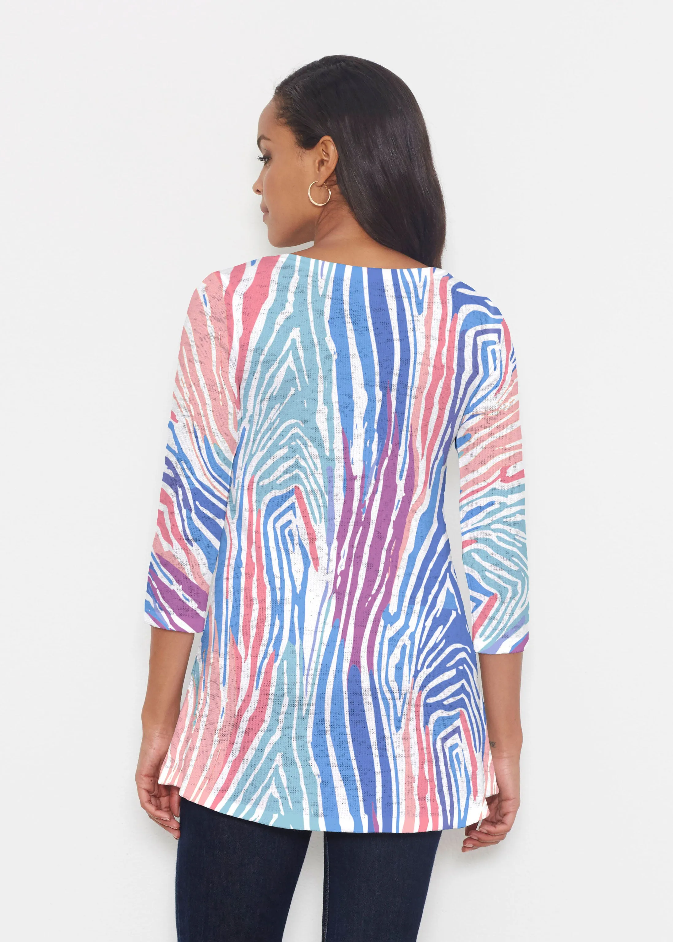 Fruity Stripes (14272) ~ Katherine Hi-Lo Thermal Tunic