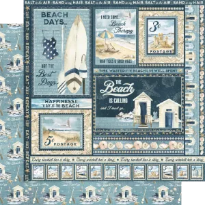 G45 - The Beach Is Calling - 12x12 Single Sheet / Enjoy The Waves