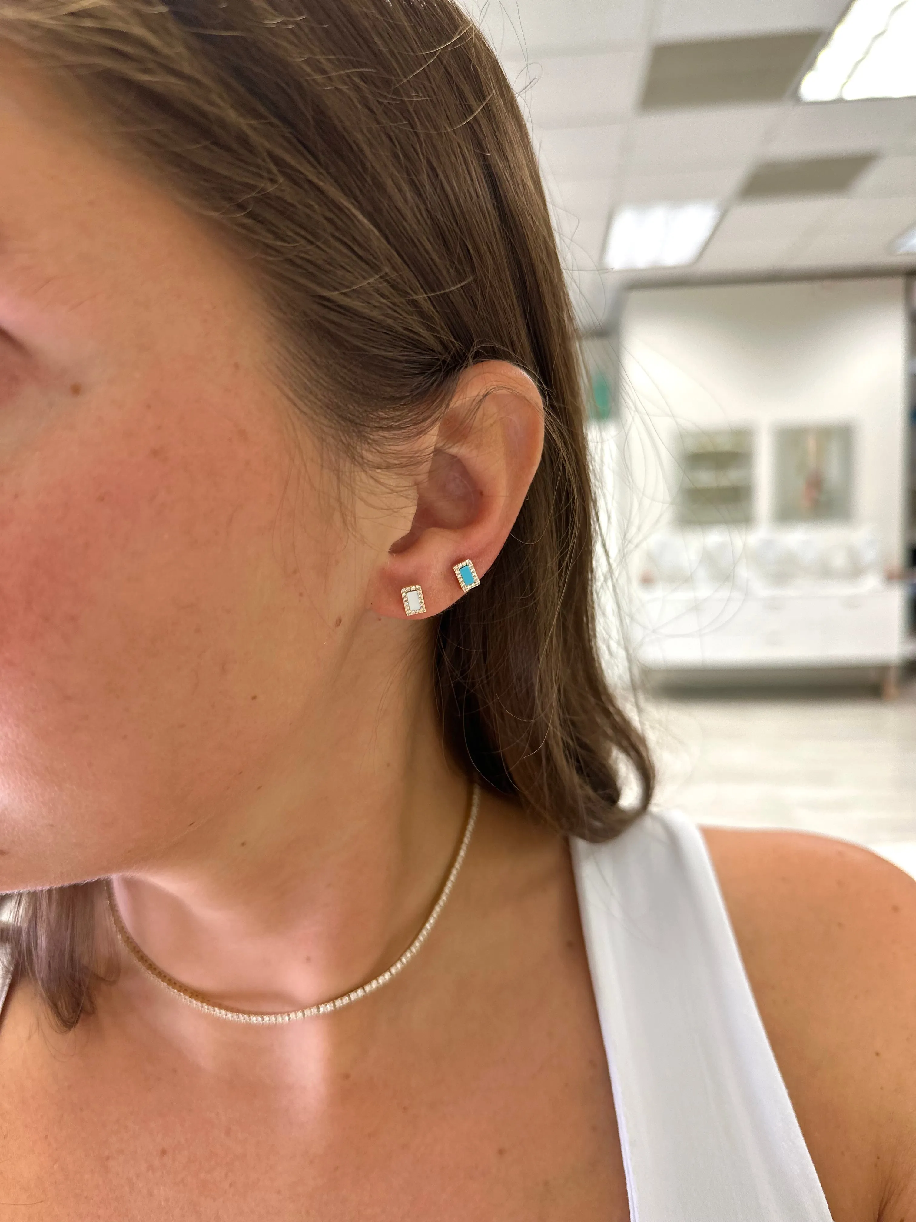 Gemstone Bar Studs