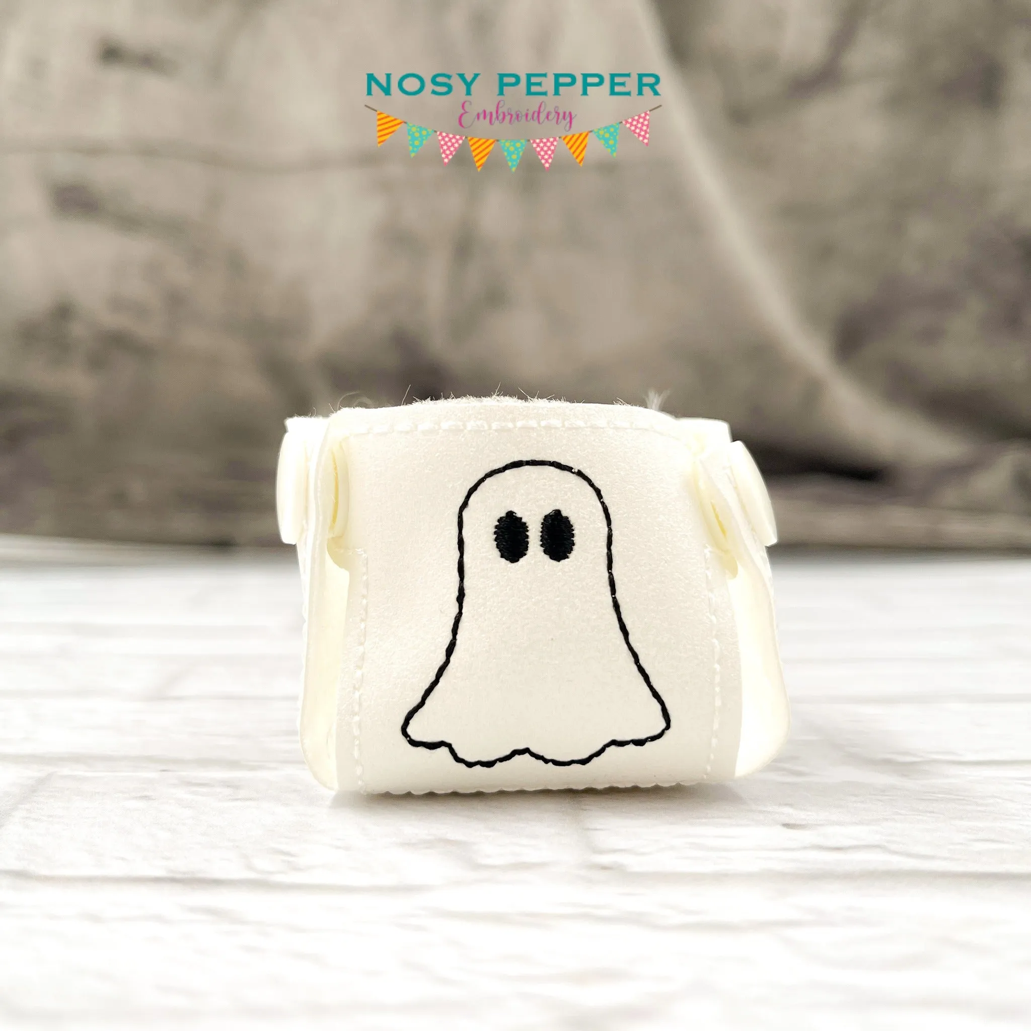 Ghost Tea Light Holder machine embroidery file (includes 2 sizes) DIGITAL DOWNLOAD