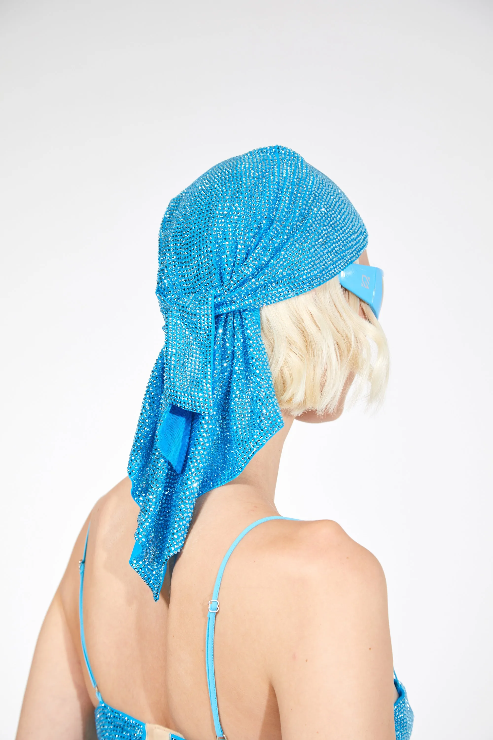 GIUSEPPE DI MORABITO Rhinestone Bandana in Blue