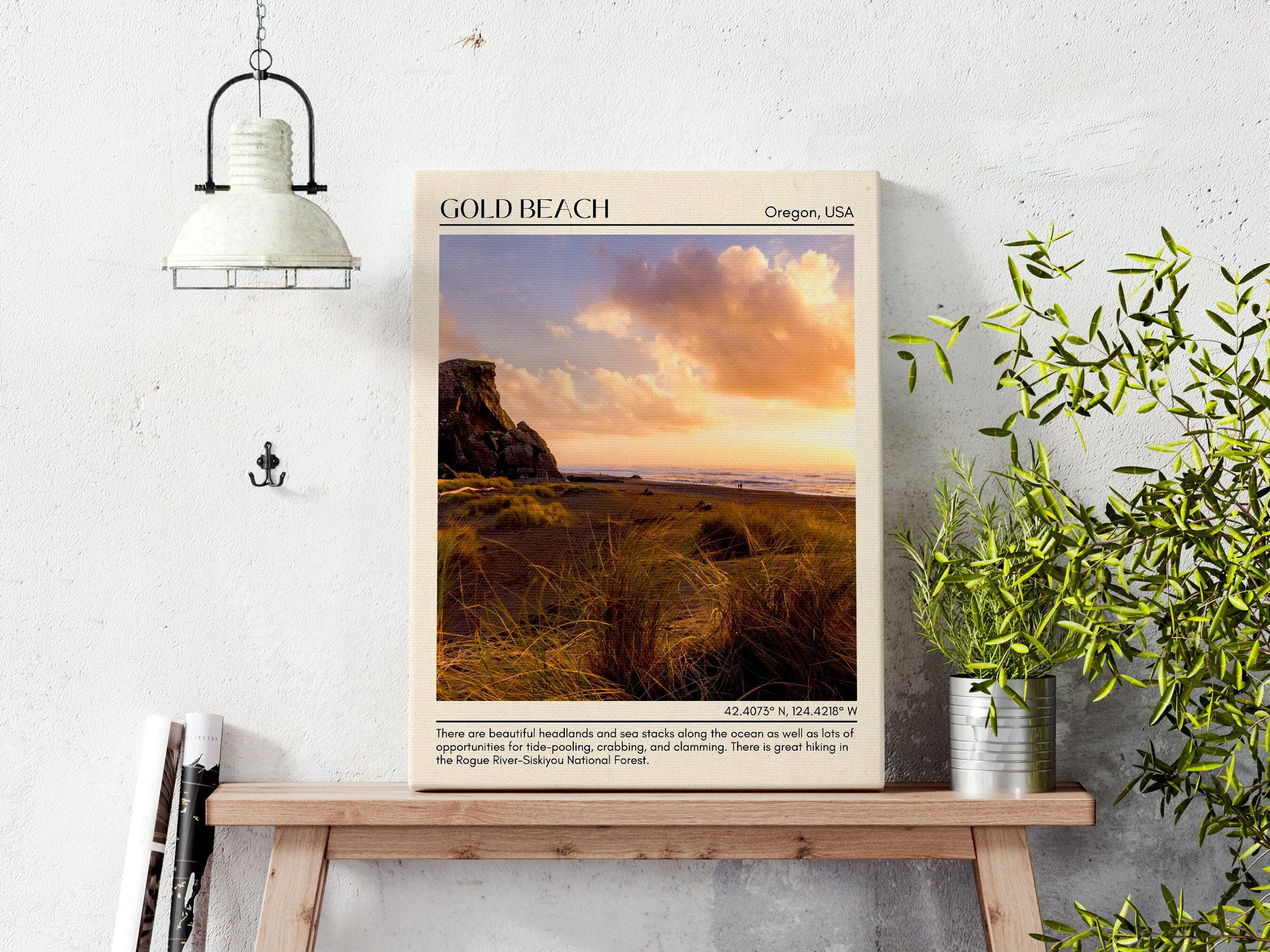 Gold Beach Wall Canvas, USA