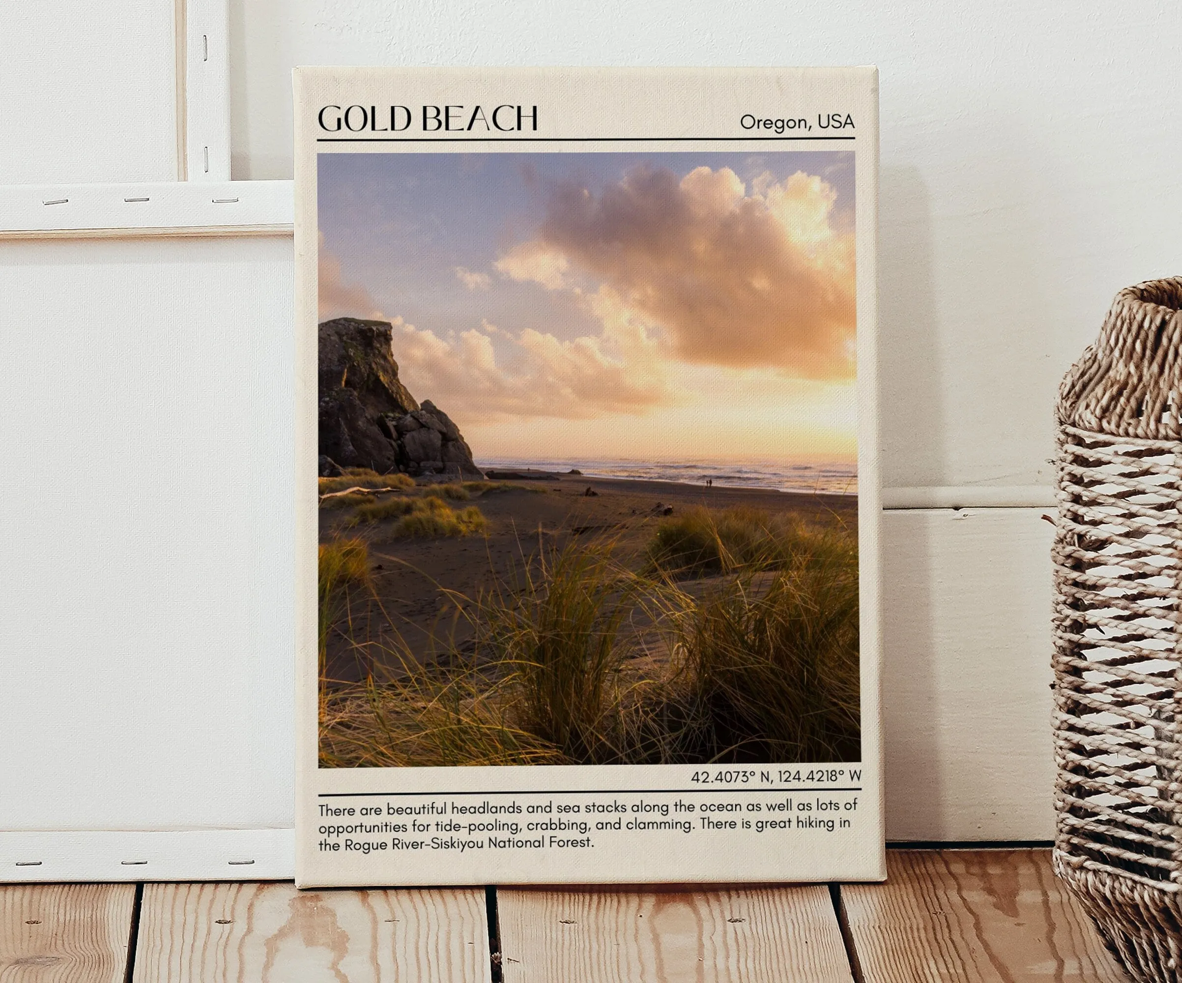 Gold Beach Wall Canvas, USA