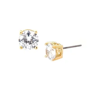 GOLD-CLEAR EARRINGS  #E8655_R(SZ7)GLD