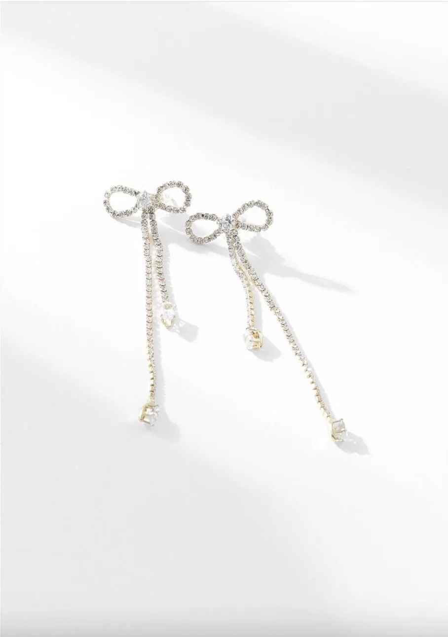 Gold Cute As Bow Earrings